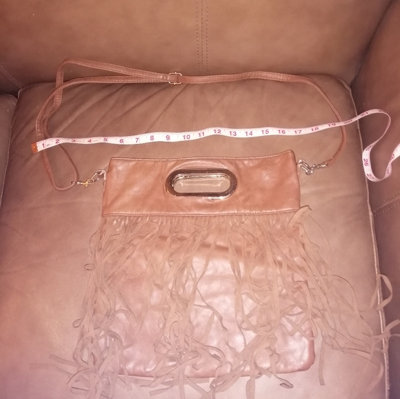 🐘 ALDO brown crossbody/handbag with fringe - Picture 3 of 8